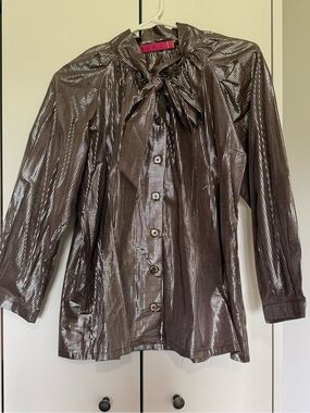 Buru Metallic Bow-Tie Blouse